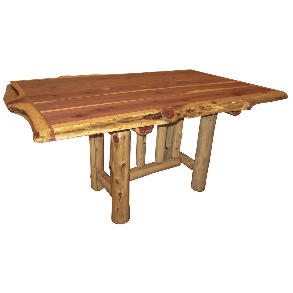 Red Cedar Log Trestle Dining Table