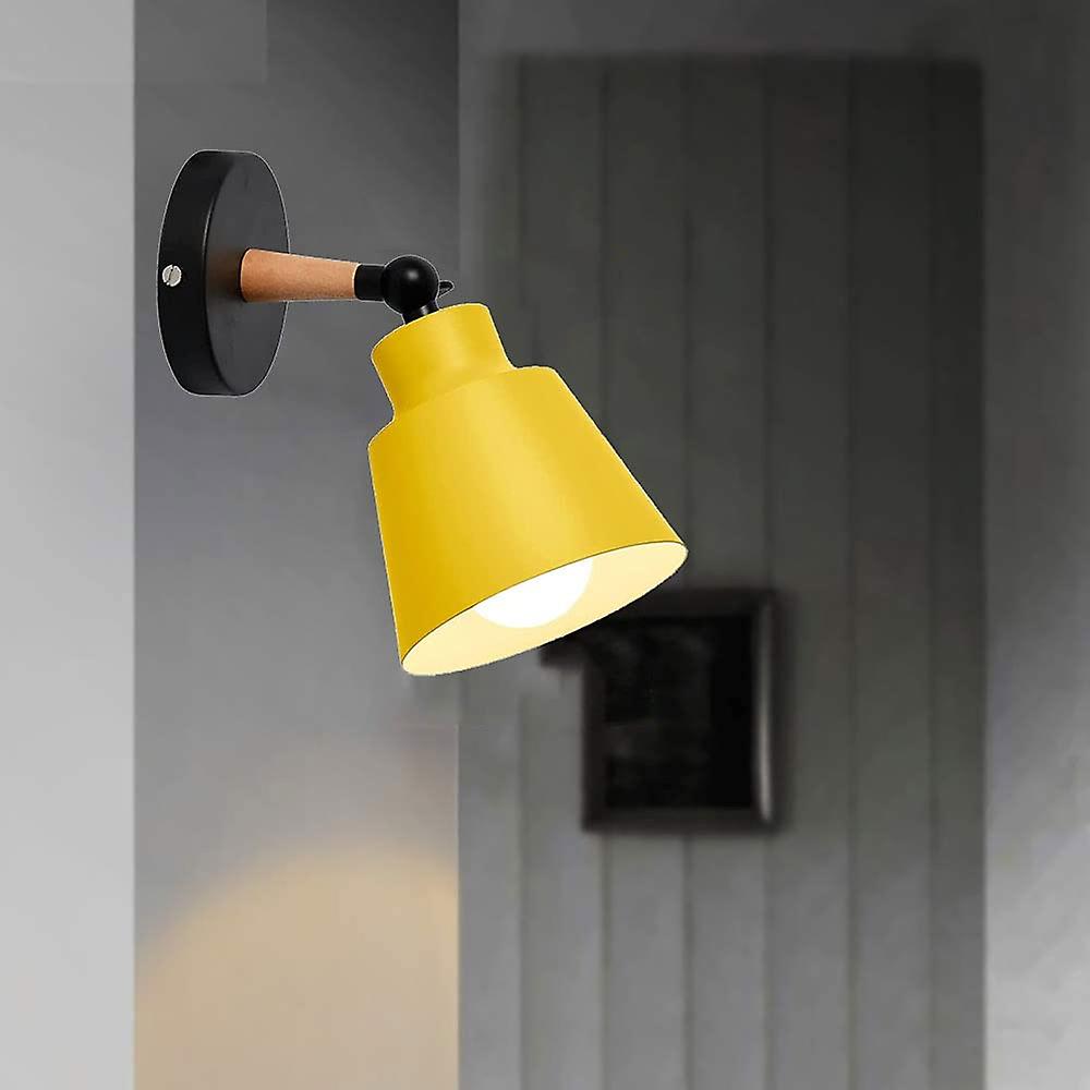 2 Packs Industrial Vintage Wall Sconces Ceiling Light Fixtures E27 Metal Indoor(yellow)