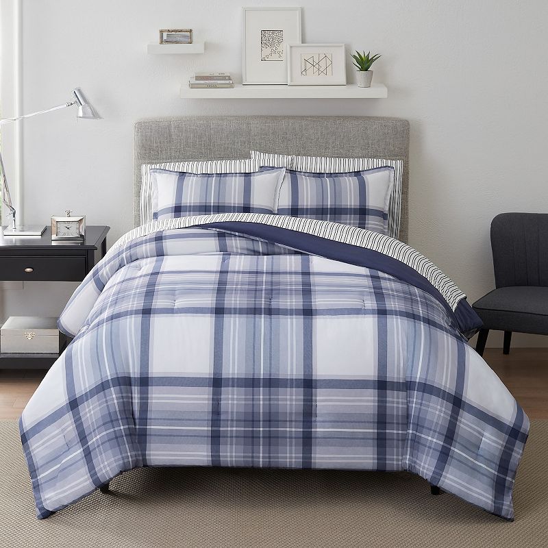 Serta? Simply Clean Scott Plaid Antimicrobial Comforter Set with Sheets