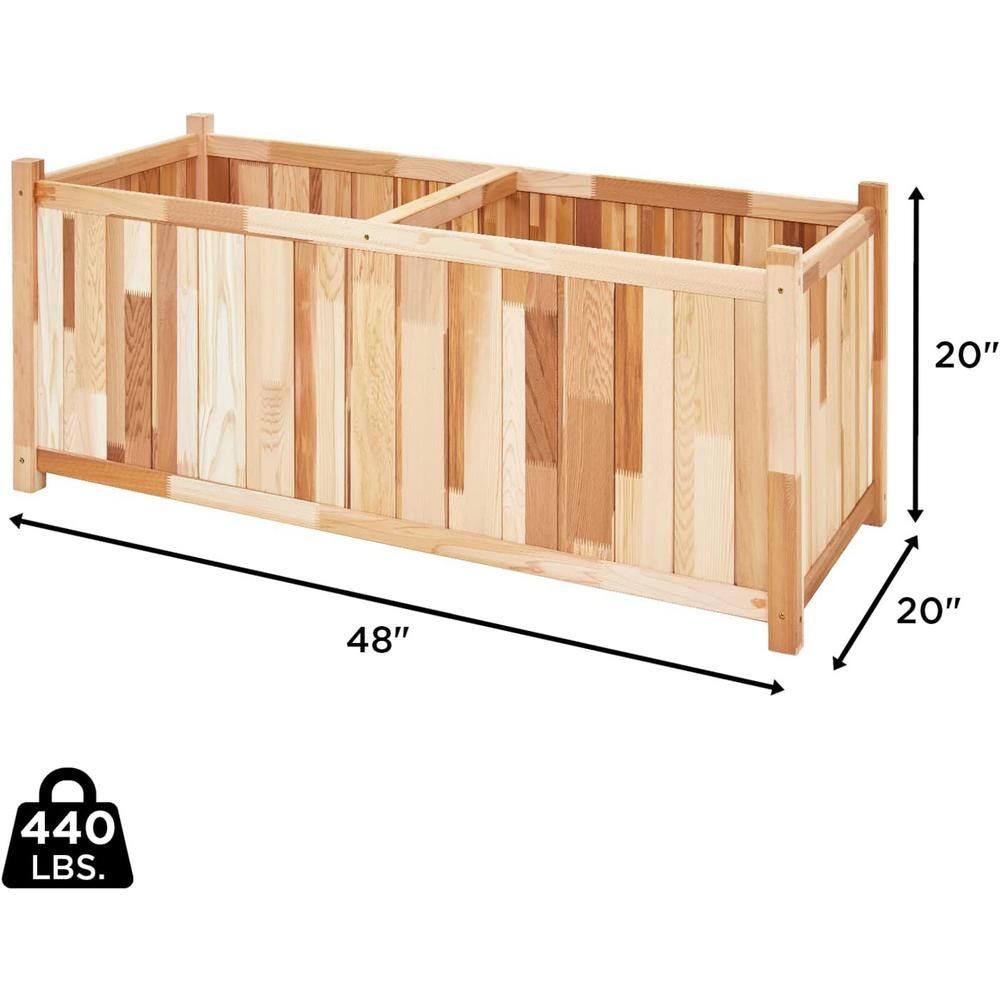 JUMBL Raised Garden Bed Cedar Wood Garden Box and Herb Planter 20 in. x 48 in. x 20 in. JUM204820