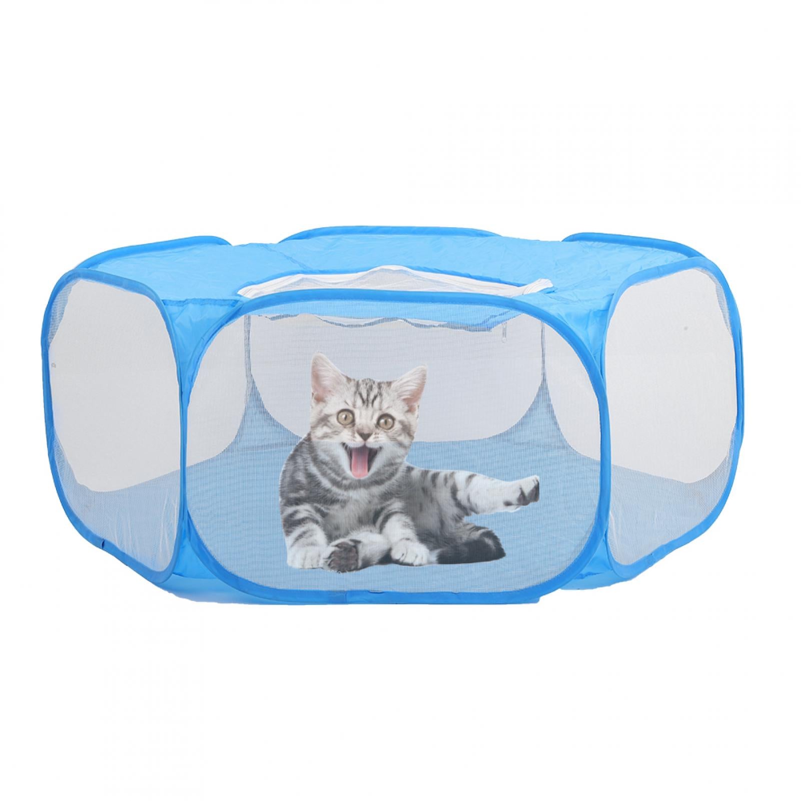 Hamster Playpen， Auto-open Small Animal Game Fence， Hamster Fence Foldable Pet Tent For Hamsters Chinchillas Sky Blue