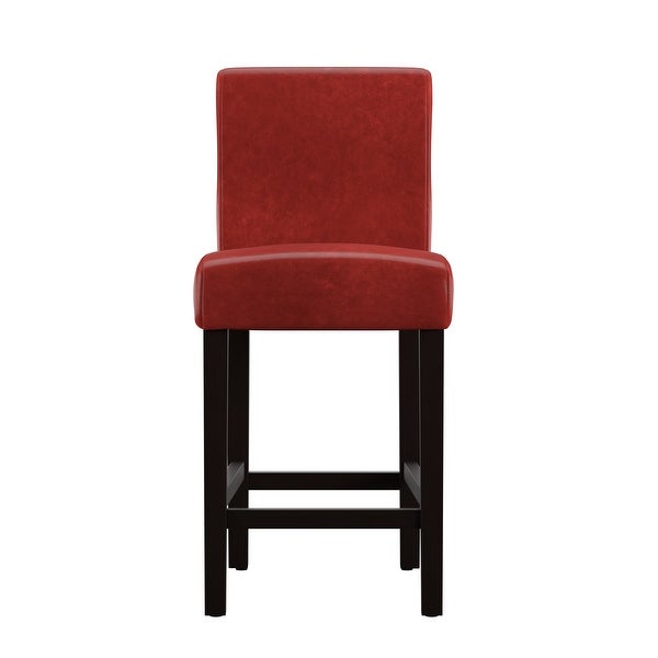 Bennett Red Faux Leather High Back Bar Stools (Set of 2) by iNSPIRE Q Bold