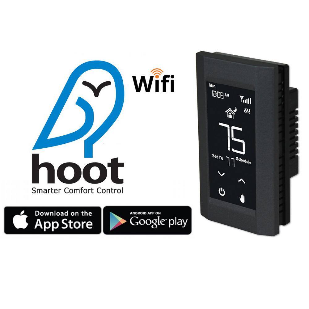 King Electric Hoot WiFi Line Voltage Programmable Thermostat 120208240V Double Pole K902-B