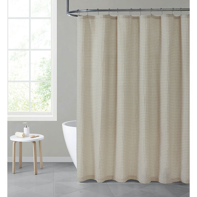 Hotel Collection Premium Waffle Weave Mold and Mildew Resistant Fabric Shower Curtain by Kate Aurora