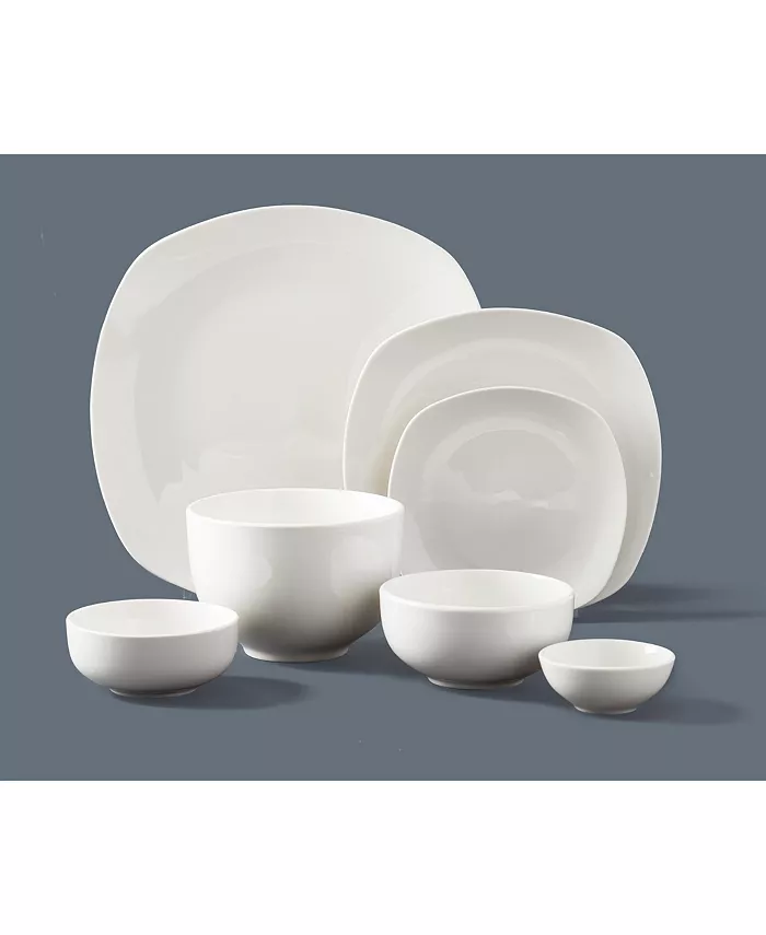 Tabletops Unlimited Inspiration by Denmark Soft Square 42 Pc. Dinnerware Set Service for 6