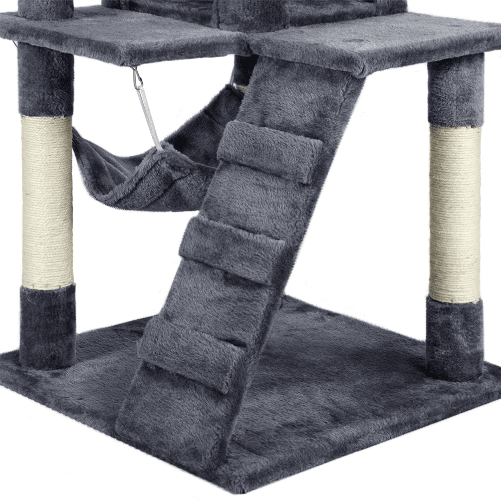 Yaheetech 51'' Cat Tree Condo Multilevel Cat Towers W/ Hammock Tunnel Scratching Post， Dark Gray