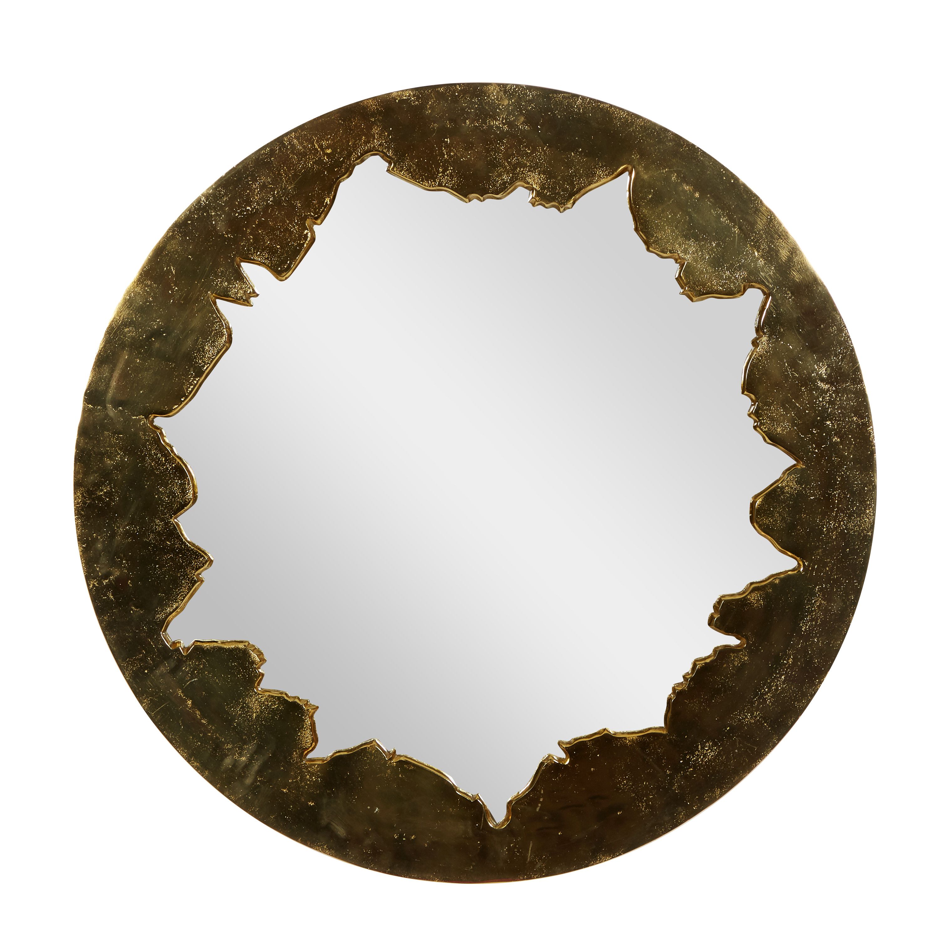 Gold Aluminum Contemporary Wall Mirror