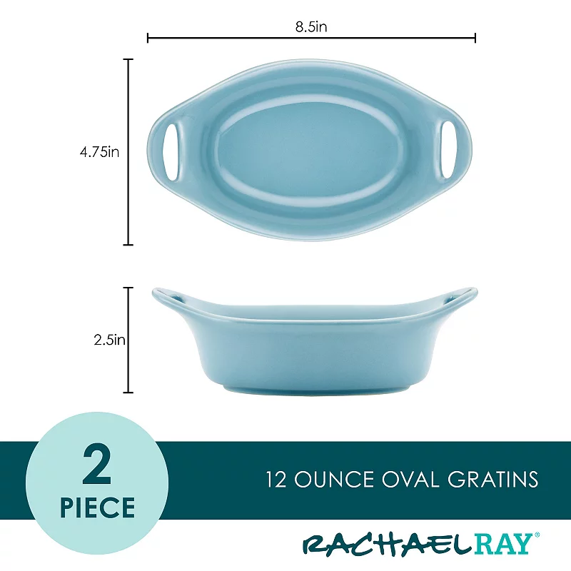 Rachael Ray Ceramics 2-pc. Oval Au Gratin Set