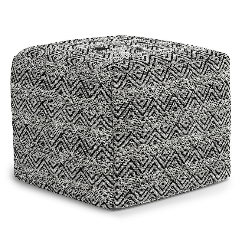 Simpli Home Hendrik Square Woven Indoor / Outdoor Pouf