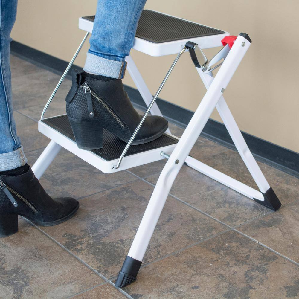 AmeriHome 2-Step Steel Folding Mini Step Ladder Step Stool with 225 lbs. Load Capacity 807752