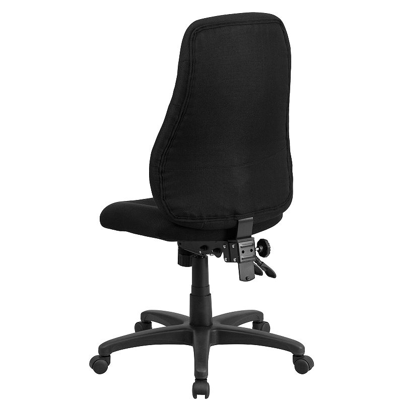 Emma and Oliver High Back Black Fabric Multifunction Swivel Ergonomic Task Office Chair