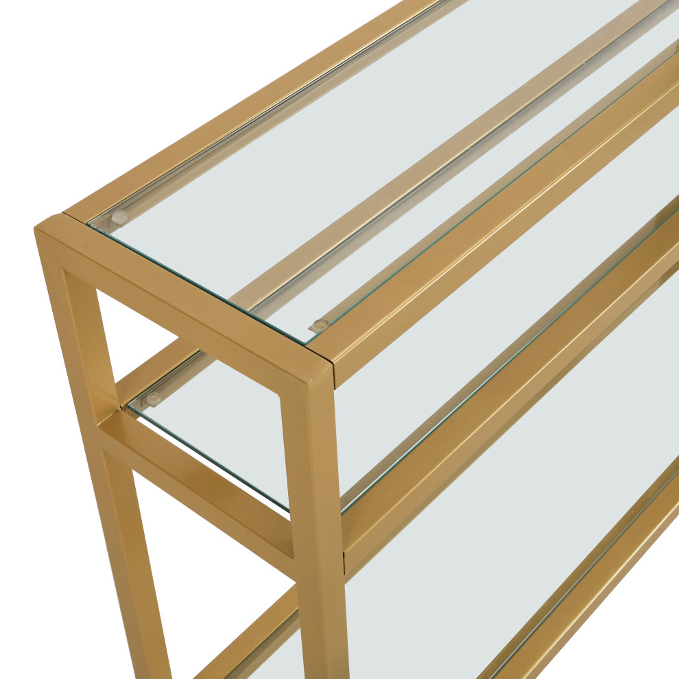 Chrysalis 3 Tier Glass Top Console  Gold   Contemporary   Console Tables   by CAROLINA CLASSICS  Houzz