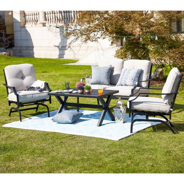 Patio Festival 4pc Steel Patio Conversation Set