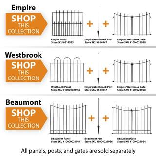 Vigoro EmpireWestbrook 28.7 in. H x 46.2 in. W Black Steel Decorative Fence Gate 860350