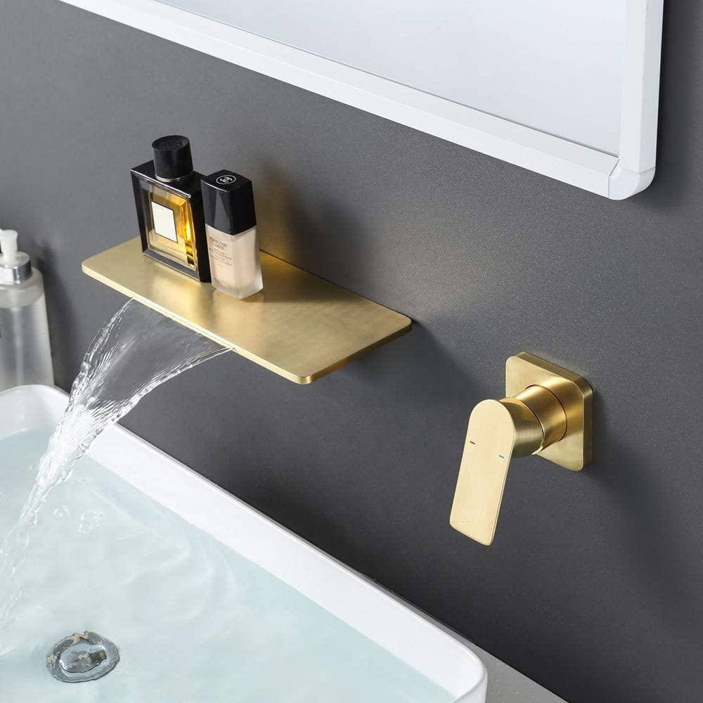 Boyel Living Single Handle Wall Mounted Faucet with Valve and Placeable Function in Brushed Gold BM2278NG