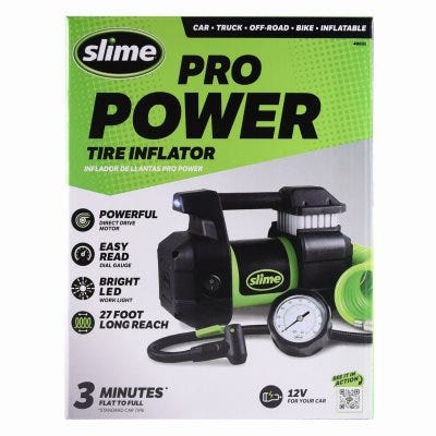 Heavy-Duty Tire Inflator + Gaugeamp Light 12-Volt