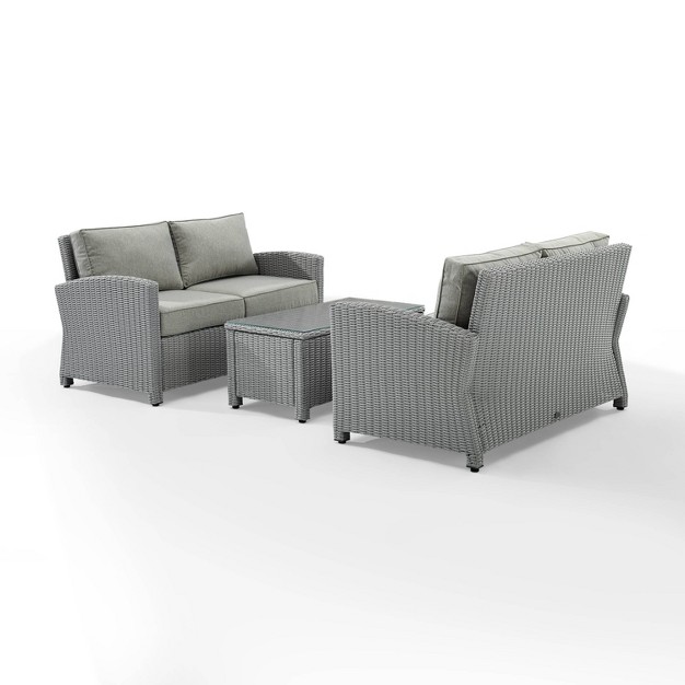 Bradenton 3pc Outdoor Wicker Seating Set Crosley