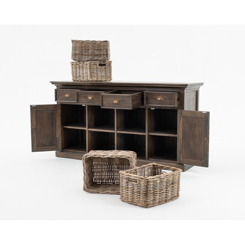 Modern Farmhouse Rustic Espresso Buffet with Baskets   33.46\