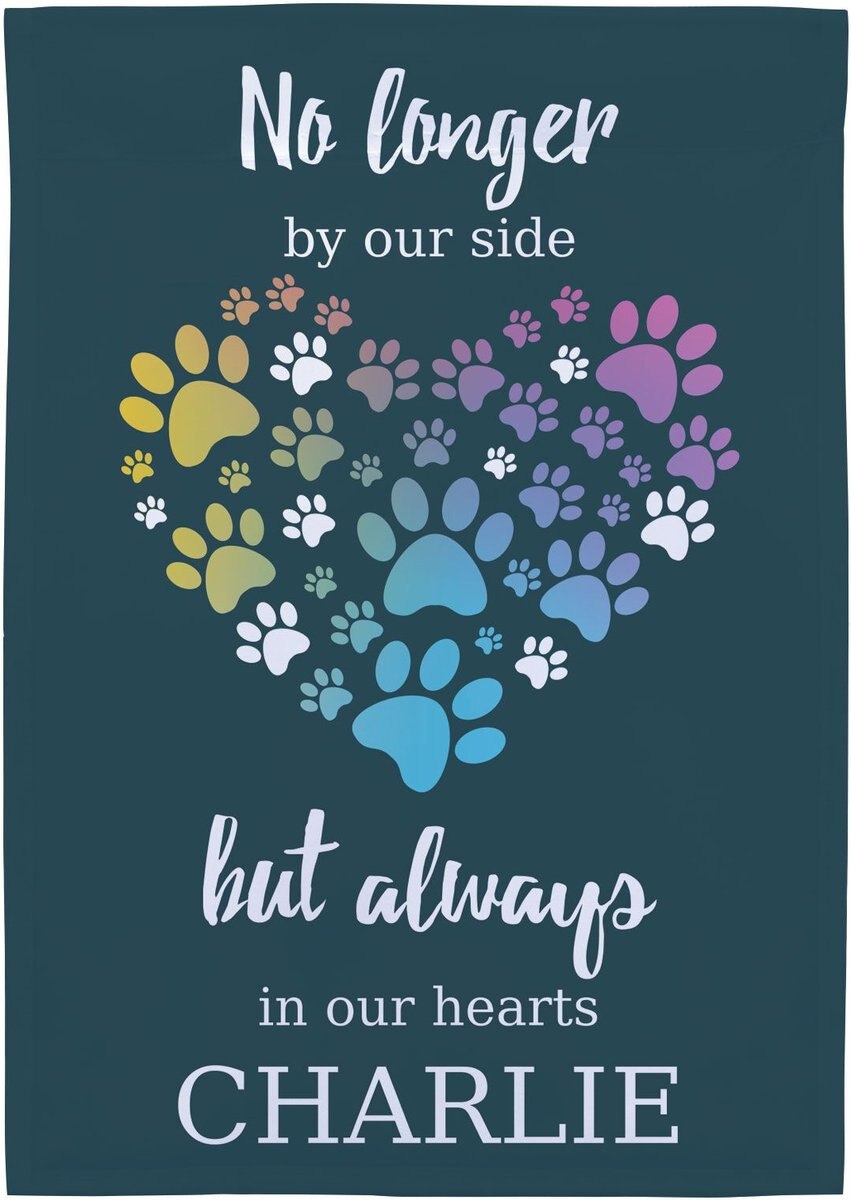 Frisco Personalized Double Sided Printed Memorial Paws Heart Garden Flag