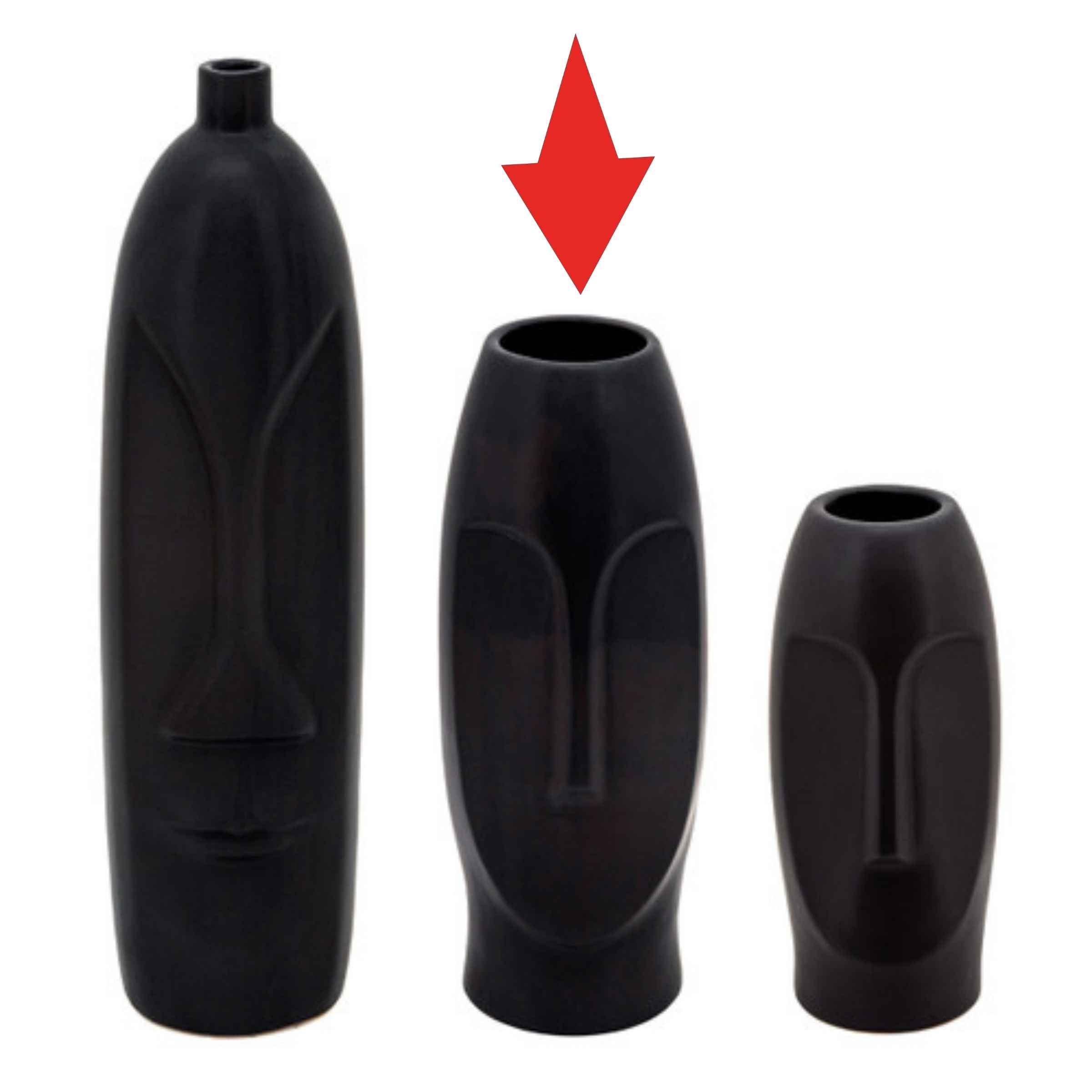 Face Vase 35 Cm - Black 15763-02