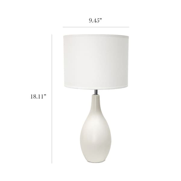 Simple Designs Oval Bowling Pin Base Ceramic Table Lamp