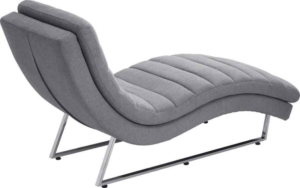 Meredith Modern Contemporary Plush Gray Fabric Lounge Chaise   Contemporary   Indoor Chaise Lounge Chairs   by Rustic Home Furniture Deco  Houzz