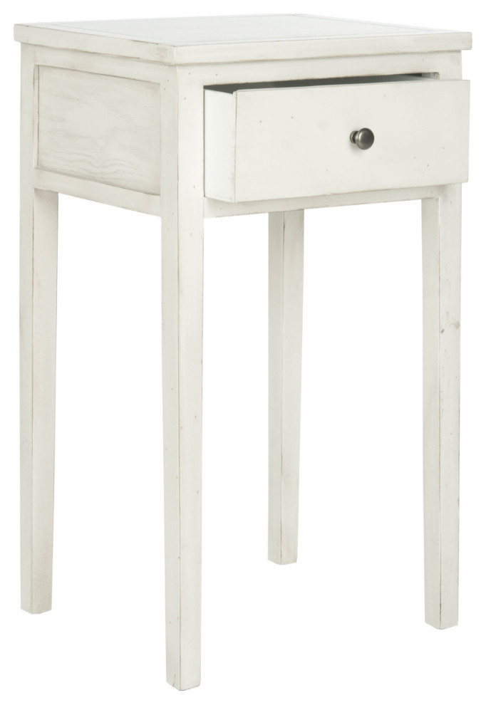 Balio End Table With Storage Drawer White/Birch   Modern   Side Tables And End Tables   by Virgil Stanis Design  Houzz