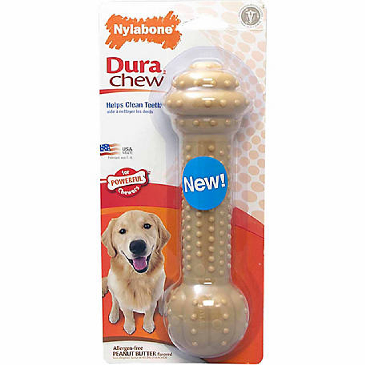 Nylabone DuraChew Barbell Peanut Butter Flavor Dog Chew Toy