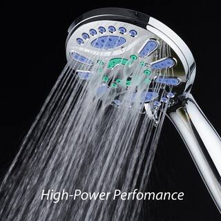 Aquastar Antimicrobial 6-Spray 4.3 in. High Pressure Single Wall Mount Handheld Adjustable Shower Head in Chrome 6730