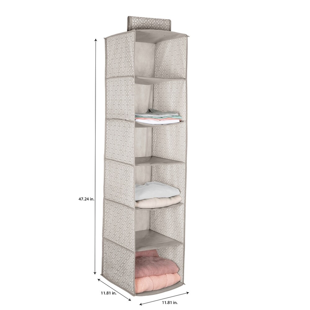 Simplify 6 Shelf Boho Closet Organizer in Grey   11.81\