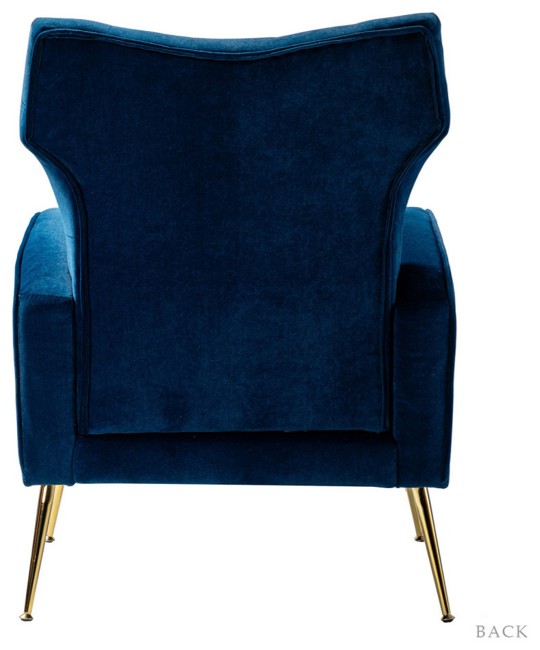 Accent Wingback Chair With Button Tufted Back   Midcentury   Armchairs And Accent Chairs   by Karat Home  Houzz