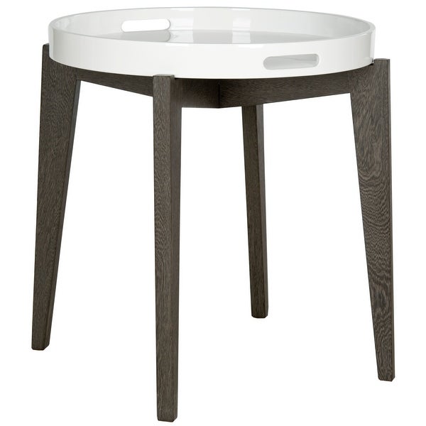 SAFAVIEH Ben White/ Brown Lacquer Side Table - 19.6