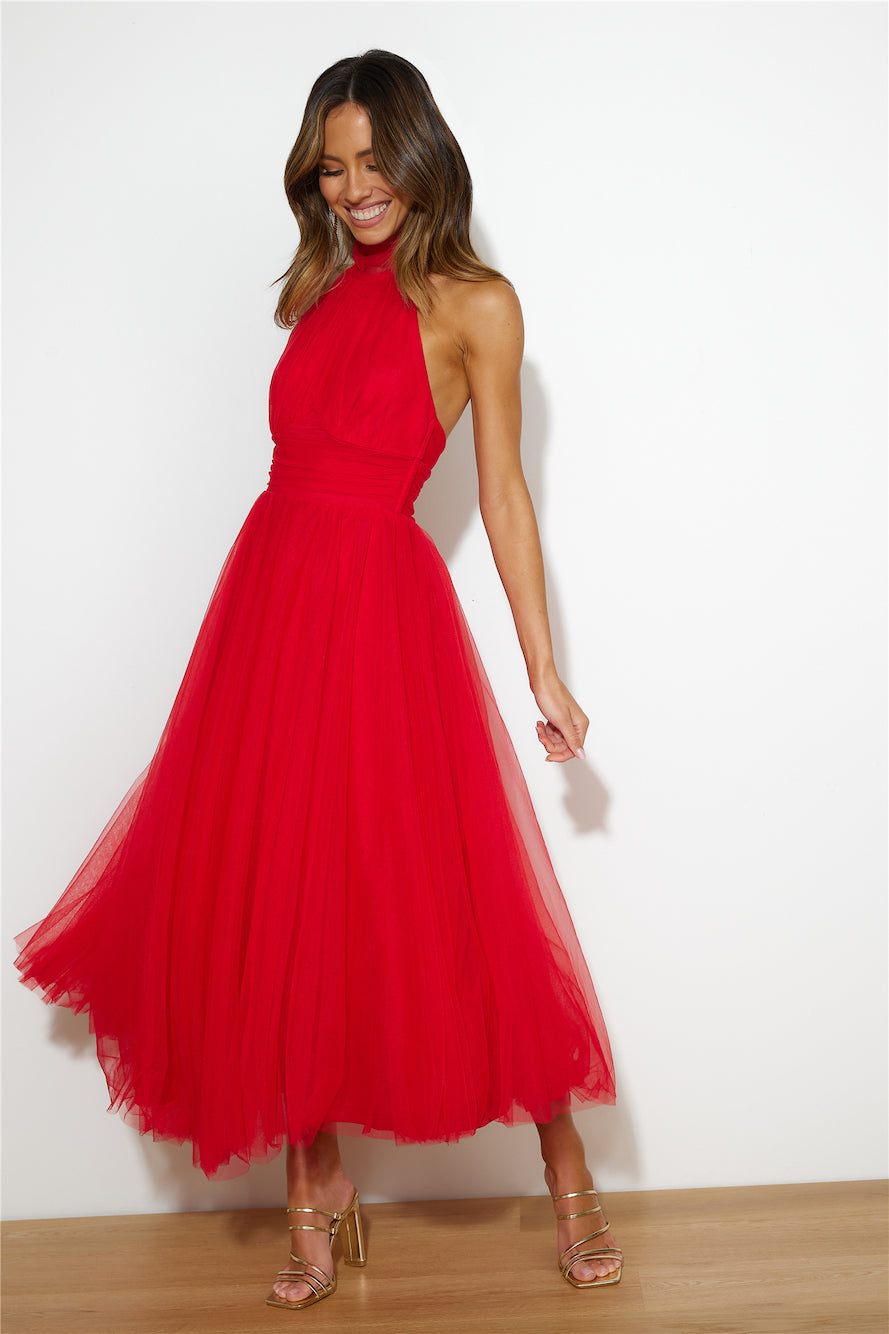 Tangled Up Maxi Dress Red