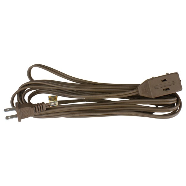 Northlight 15 x27 Brown Indoor Power Extension Cord With 3 outlets And Safety Lock