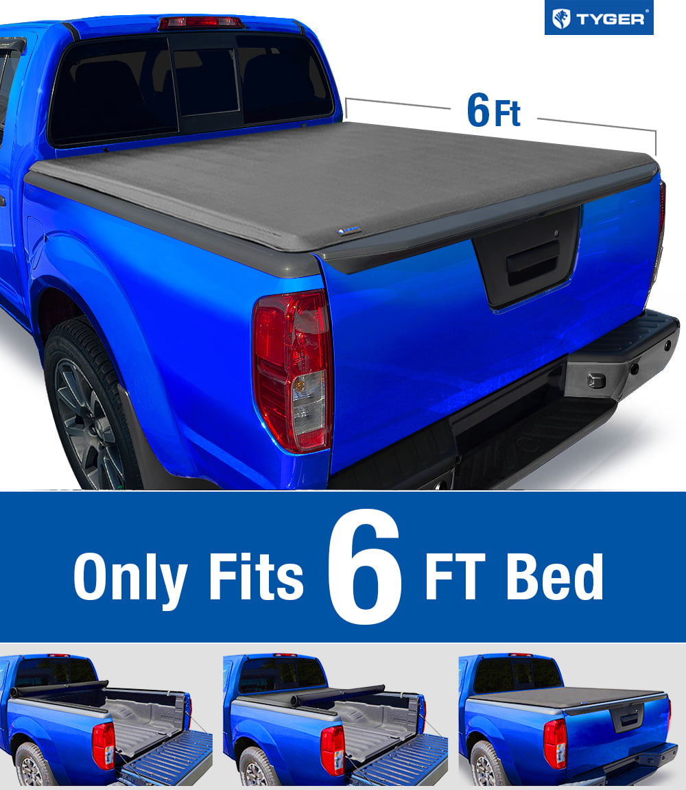 Tyger Auto T1 Soft Roll-up Truck Bed Tonneau Cover Compatible with 2005-2021 Nissan Frontier; 2009-2012 Suzuki Equator | 6' Bed | TG-BC1N9035 | Vinyl