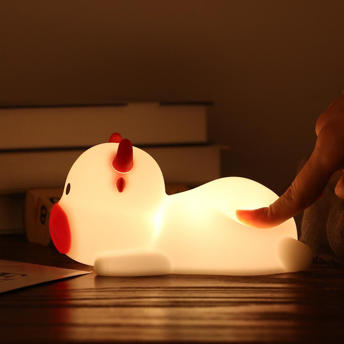 Cute Cow Led Bedside Lamp，squeeze Silicone Night Light， Warm White Portable 7 Color Led Lights， Rechargeable Portable Outdoor/indoor Light