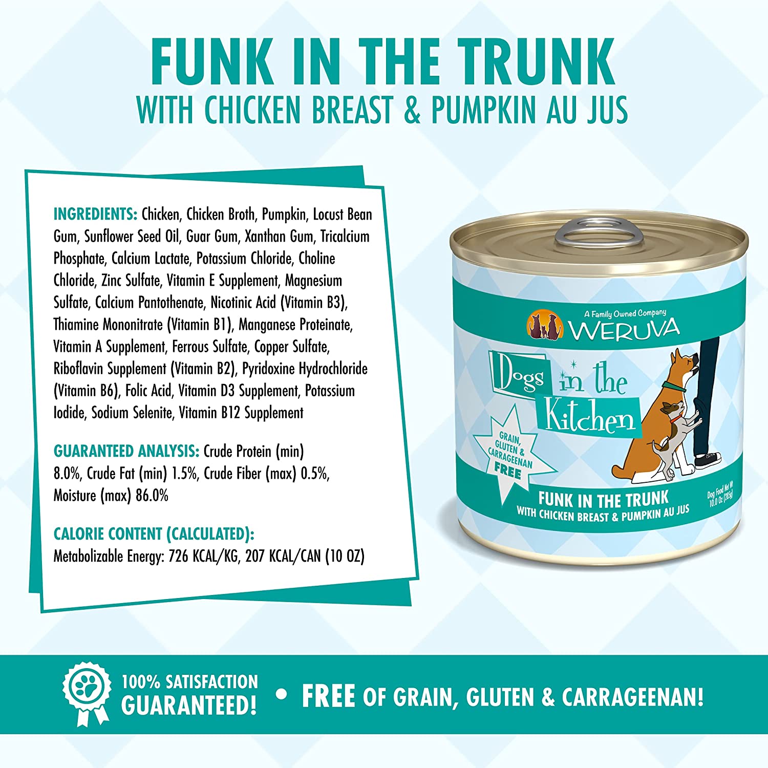 Weruva Dogs in the Kitchen Funk in the Trunk with Chicken Breast and Pumpkin Au Jus Grain-Free Canned Dog Food 10-oz can case of 12