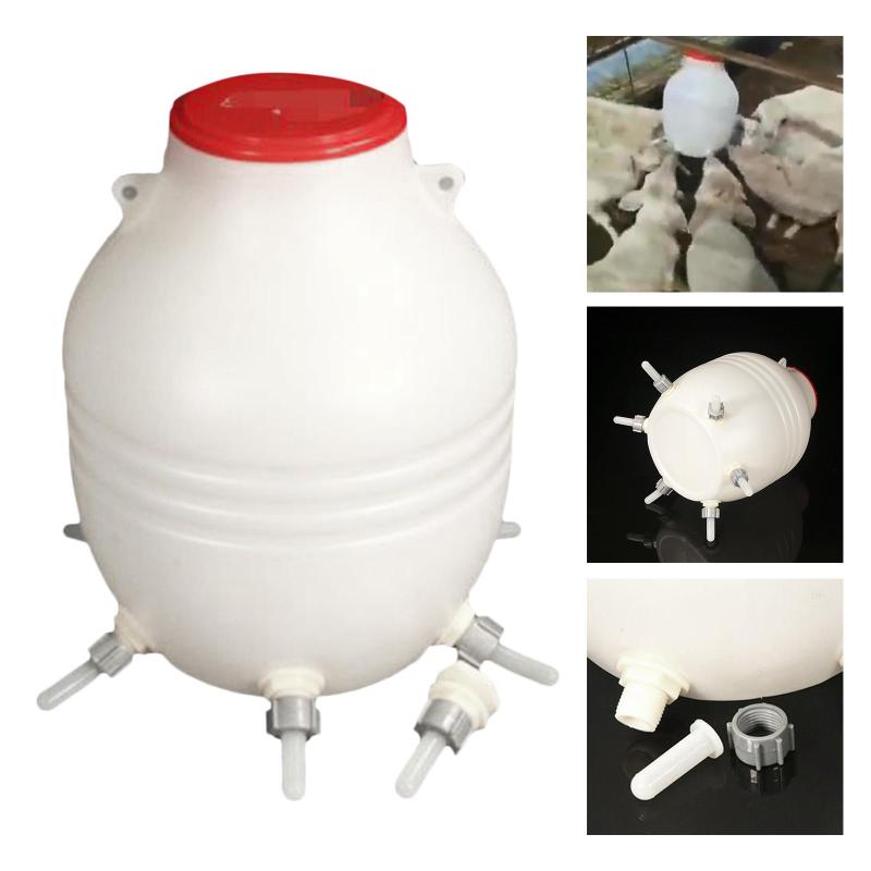 Lamb Feeder Bucket Sheep Feeding 6 Nipples for Farm Calf Goat Dog Poultry Baby Feed Livestock Accessories