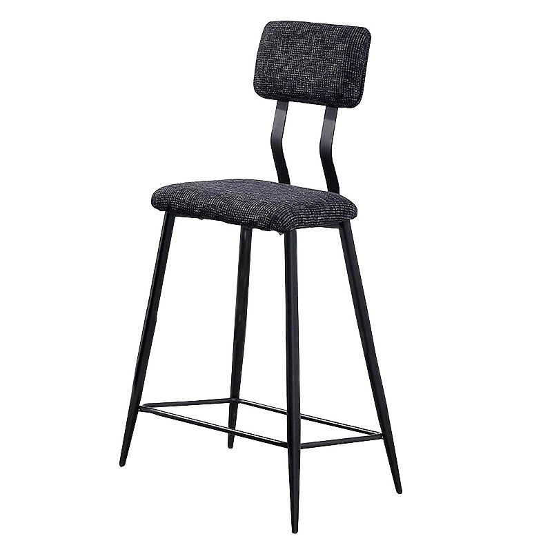 30 Inch Bar Height Chair， Padded Seating， Metal Legs， Black