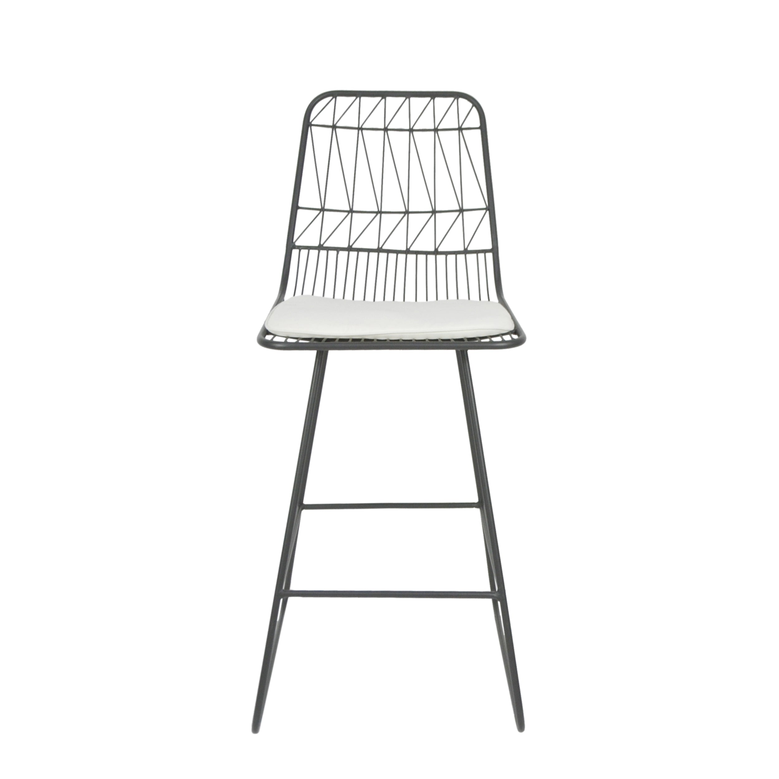 Hedy Outdoor Wire Counter Stools with Cushions (Set of 2)