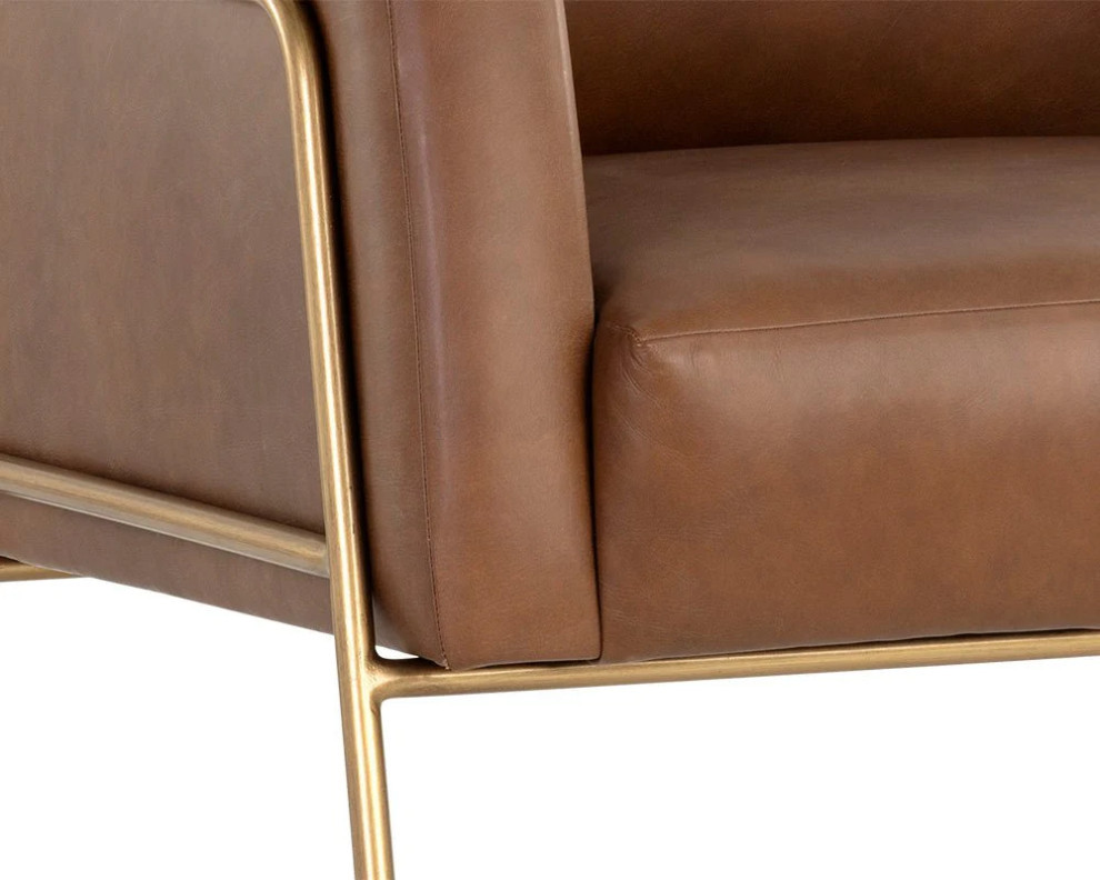 Usher Lounge Chair  Vintage Caramel Leather   Contemporary   Indoor Chaise Lounge Chairs   by Virgil Stanis Design  Houzz