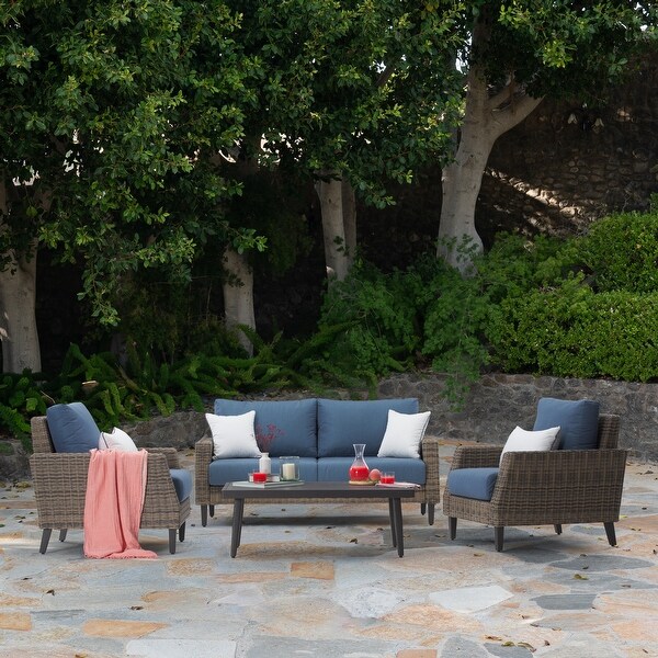 Portofino Affinity 4 Piece Sunbrella Outdoor Patio Loveseat Group