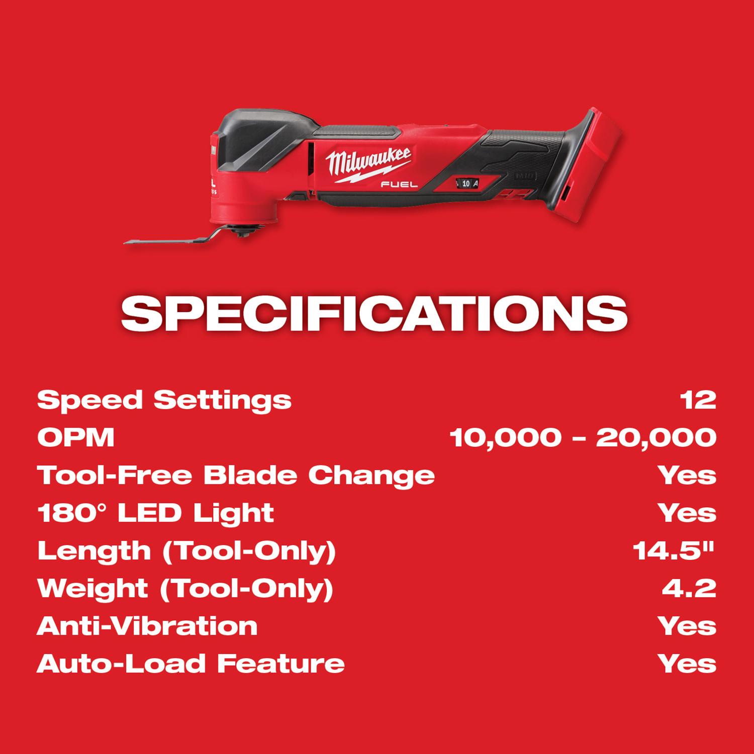 MW M18 FUEL 18 V Cordless Oscillating Multi-Tool Tool Only