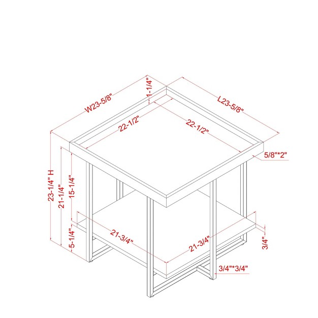 Franda Tray Top End Table Black Mibasics