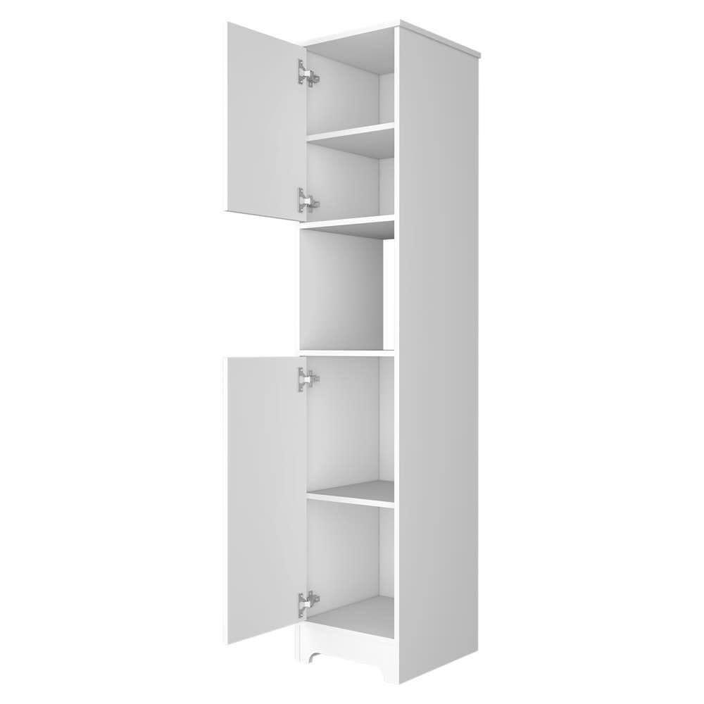 RST BRANDS Pinion 68 in W x 15 in D x 17 in H White MDF Midcentury Modern Linen Cabinet