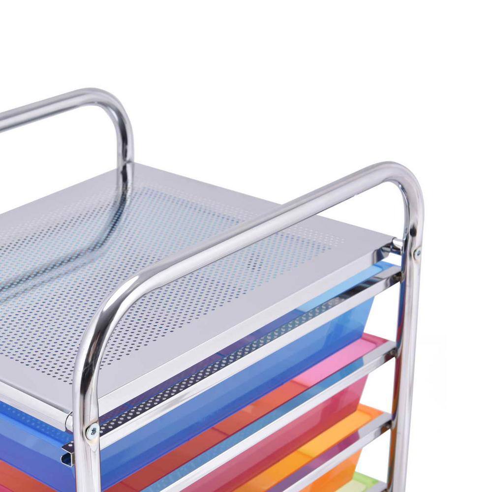 HONEY JOY 6 Drawer Scrapbook Paper Organizer Rolling Storage Cart for Office School Multicolor TOPB000937