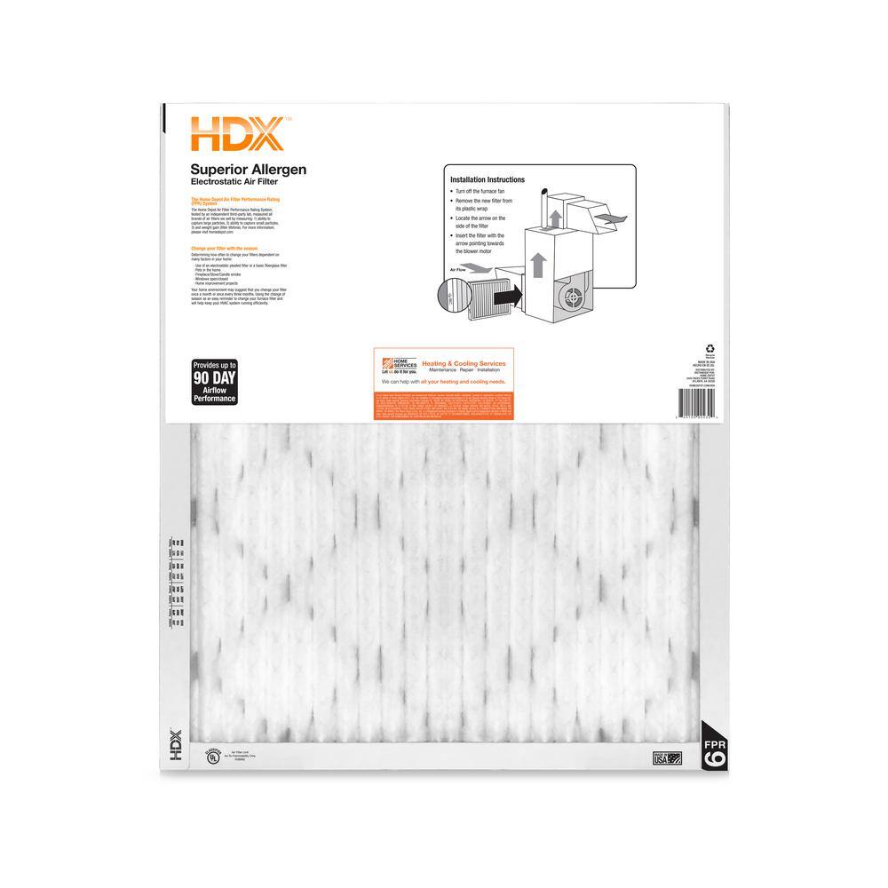 HDX 14 in. x 18 in. x 1 in. Superior Pleated Air Filter FPR 9 HDX1P9-011418