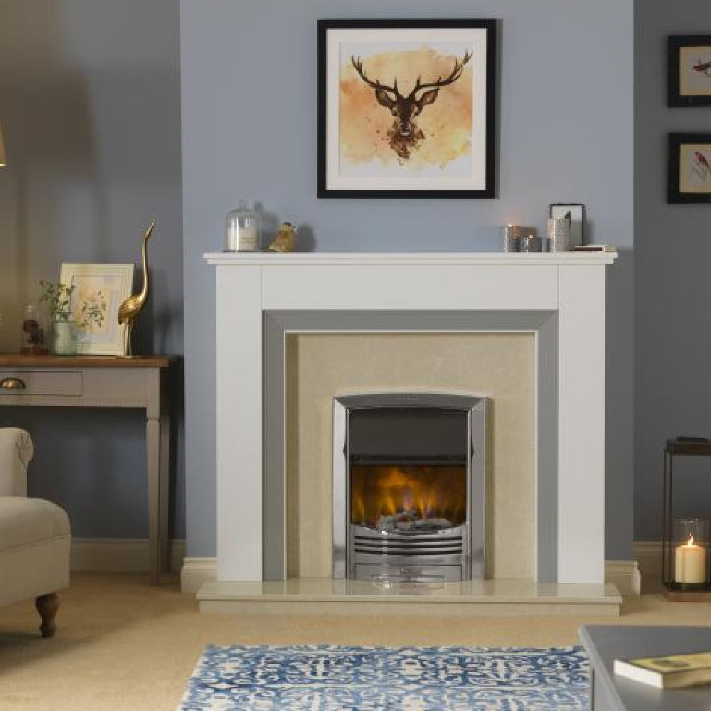 Dimplex GLN20CH Glencoe Chrome Optiflame 3D Electric Inset Fire 2kW