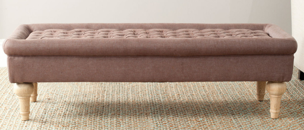 Gia Tufted Cocktail Ottoman  Brown   Traditional   Footstools And Ottomans   by Rustic Home Furniture Deco  Houzz