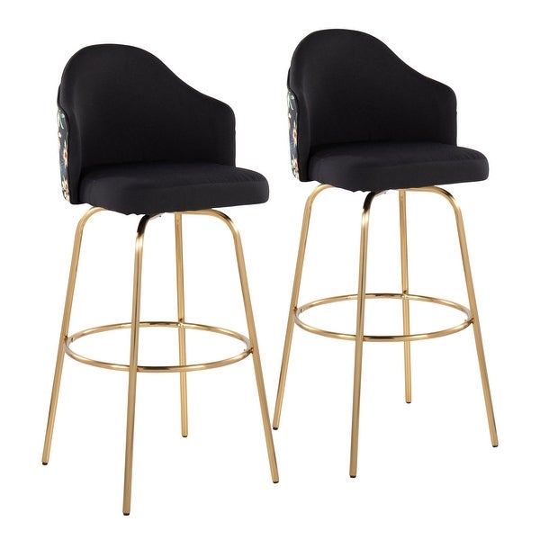 Carson Carrington Valsatra Upholstered Bar Stool with Metal Base (Set of 2)